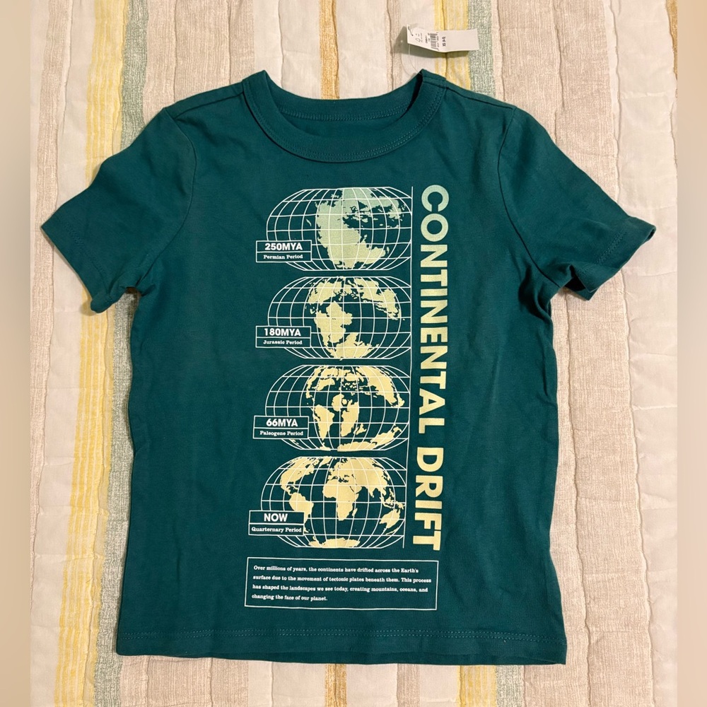 GAP Kids Teal Graphic 'Continental Drift' Tee